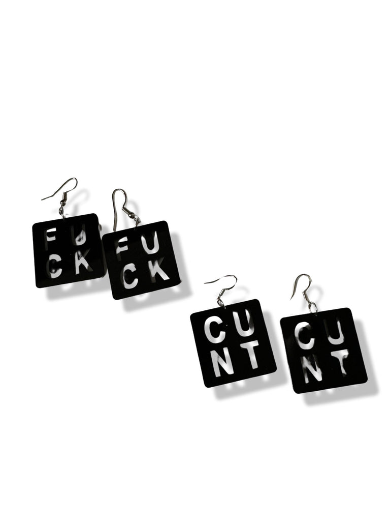 Fuck /Cunt acrylic cut out earrings