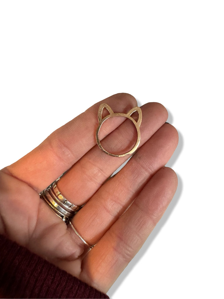 Rose Gold Dipped Cat Ear Ring SIZE 8 Only