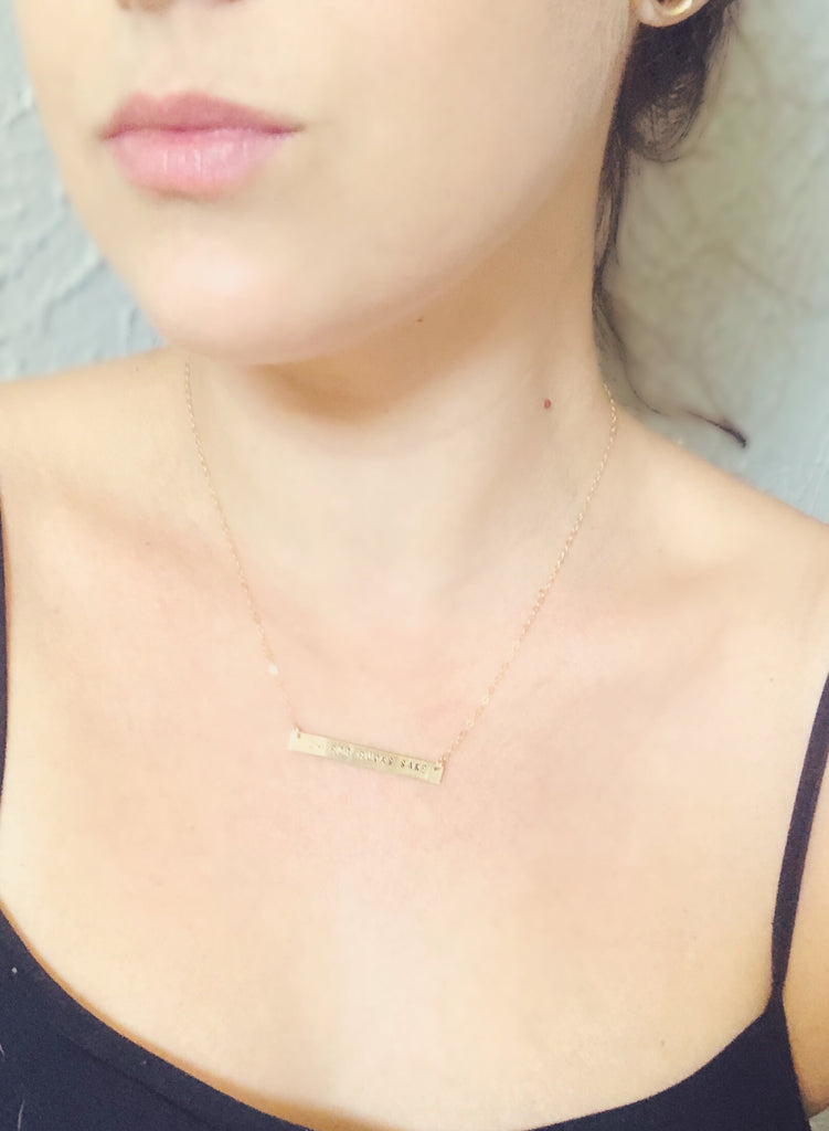 Meow Motherfuckers Gold Fill or Sterling Bar Necklace