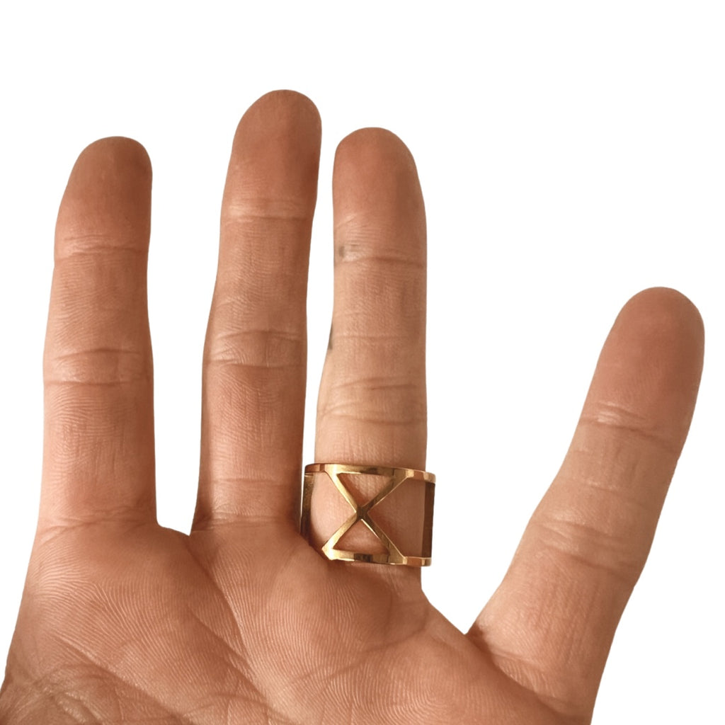 Zelda Geometric Stainless Steel Ring