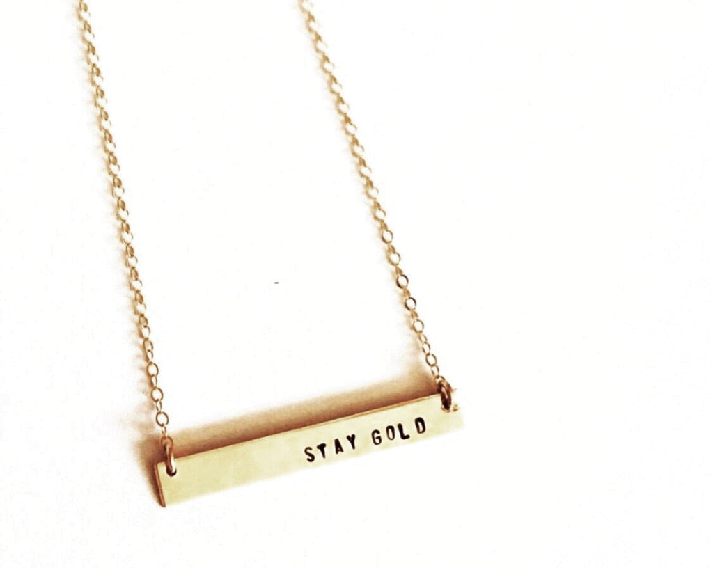 Stay Gold Bar Necklace