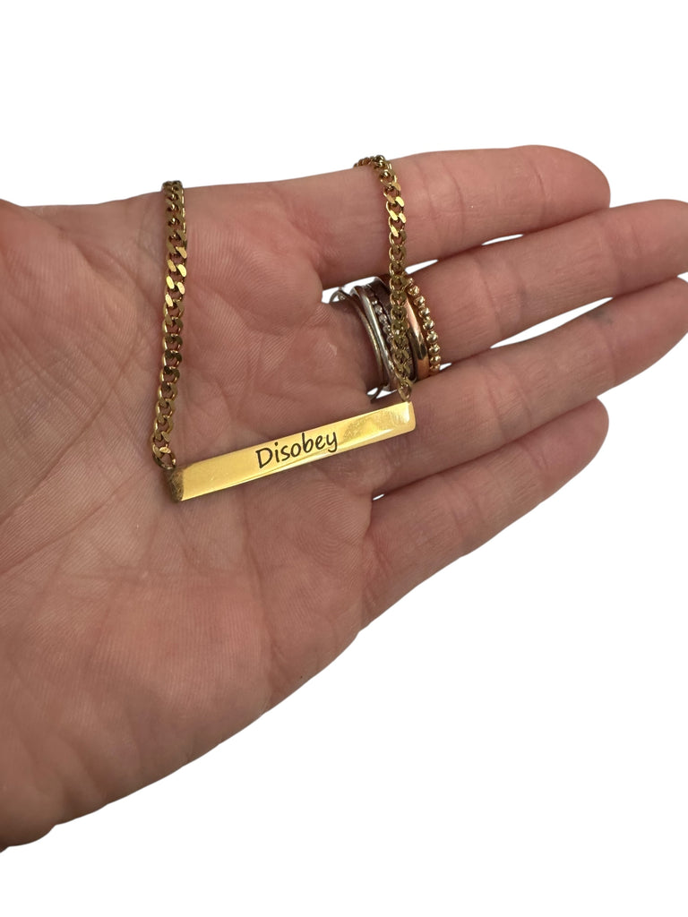 Disobey Bar Necklace