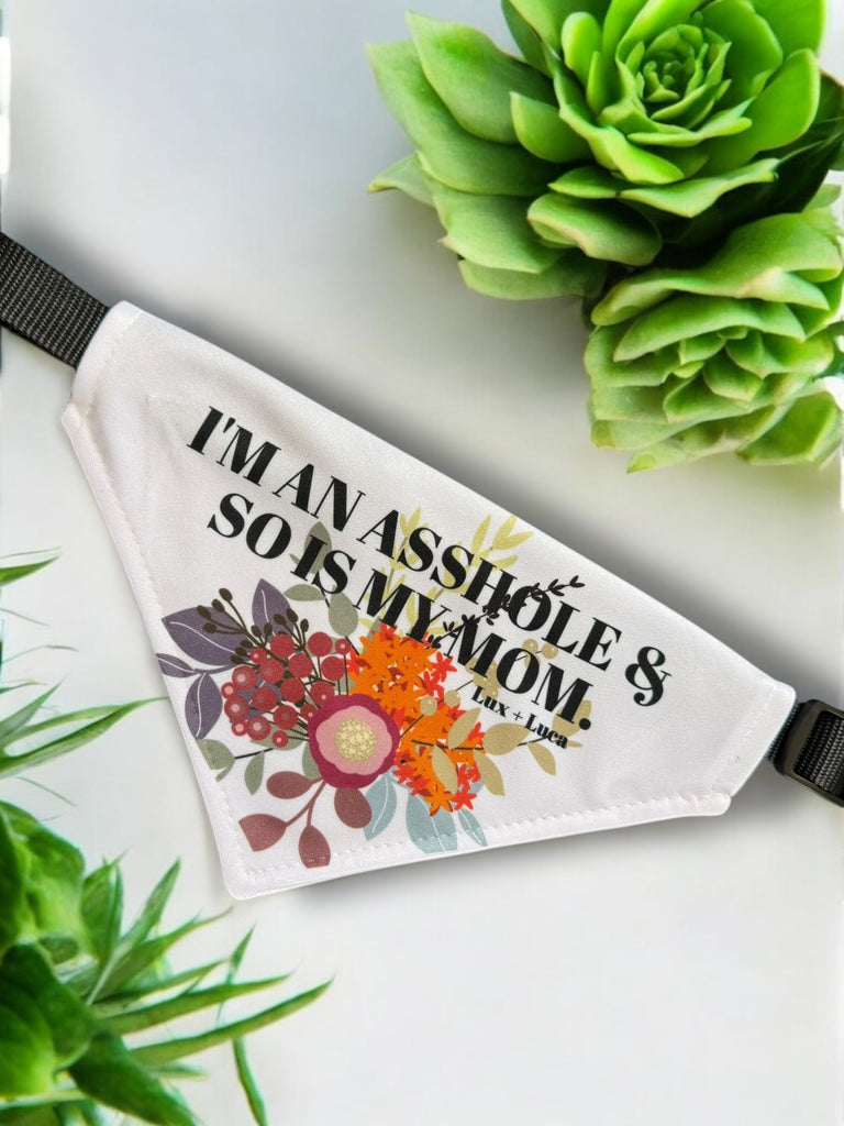 I’m an Asshole & So Is My Mom Adjustable Dog Bandana