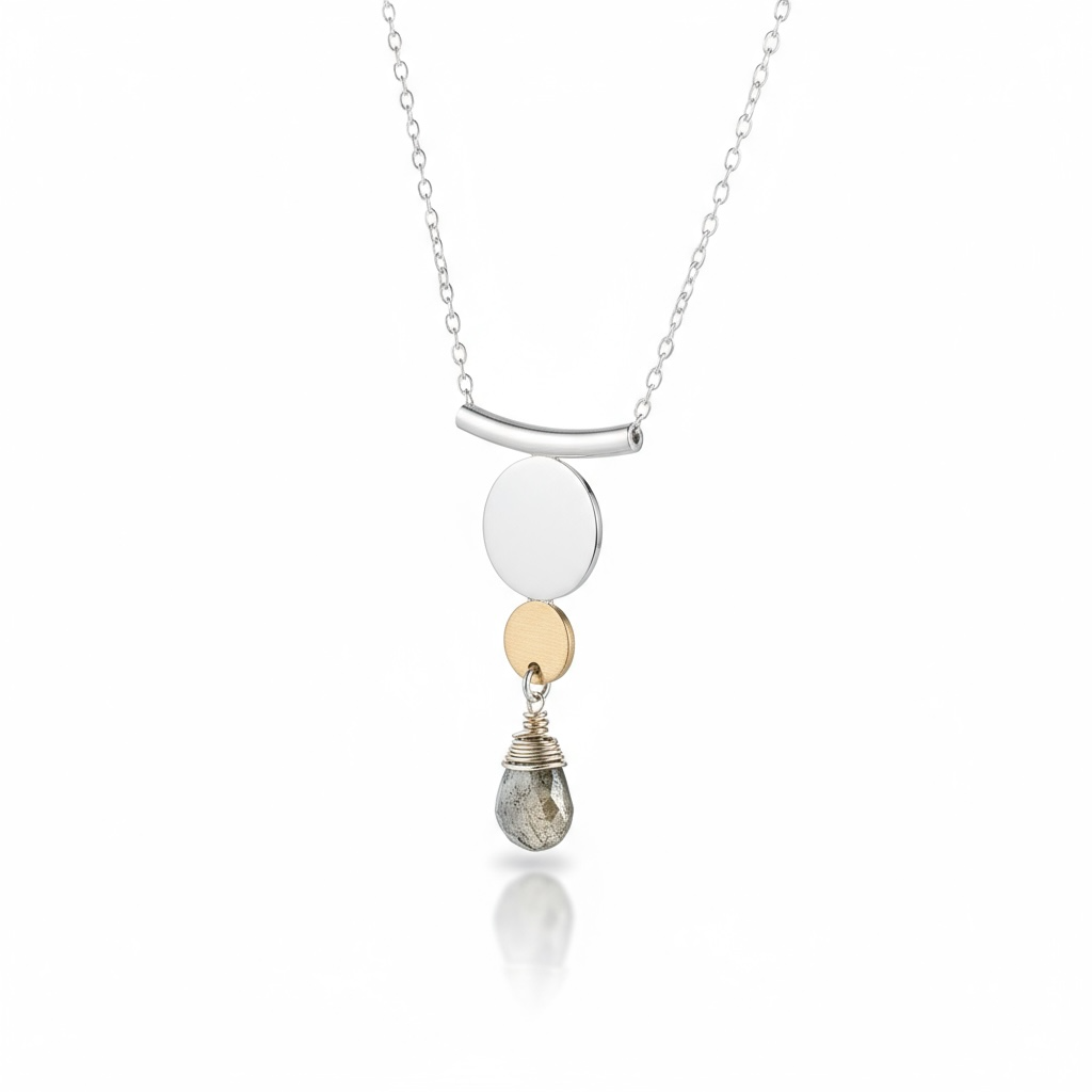 Bronwyn Mixed Metal Disc Necklace