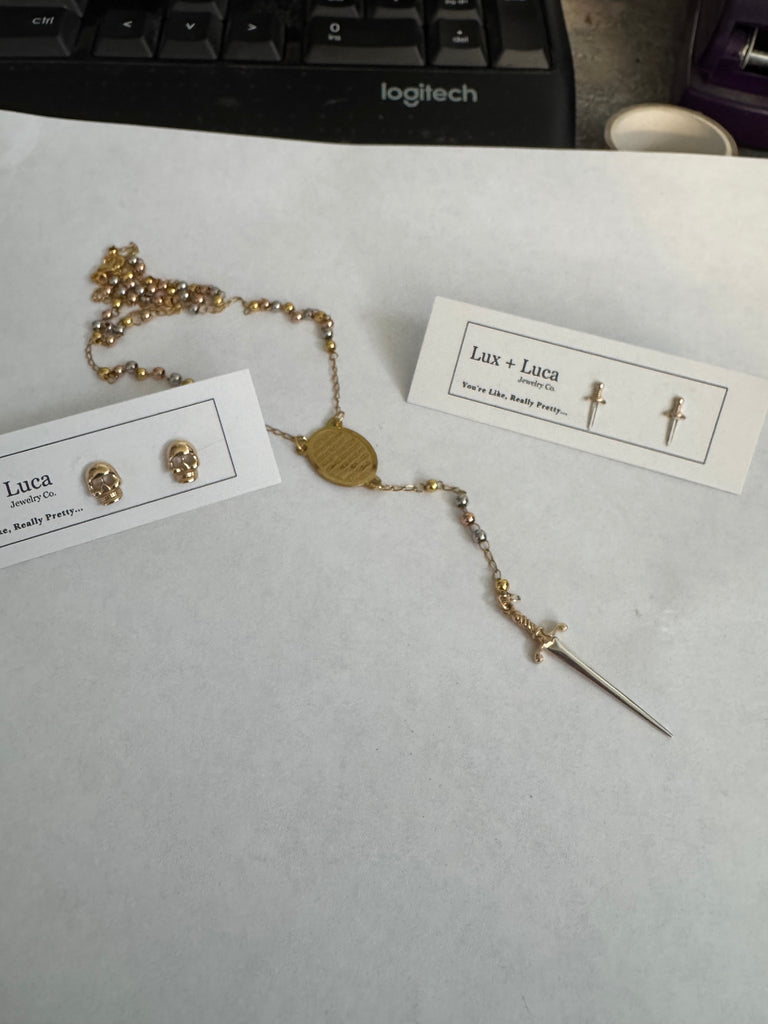 Rosary Dagger Necklace