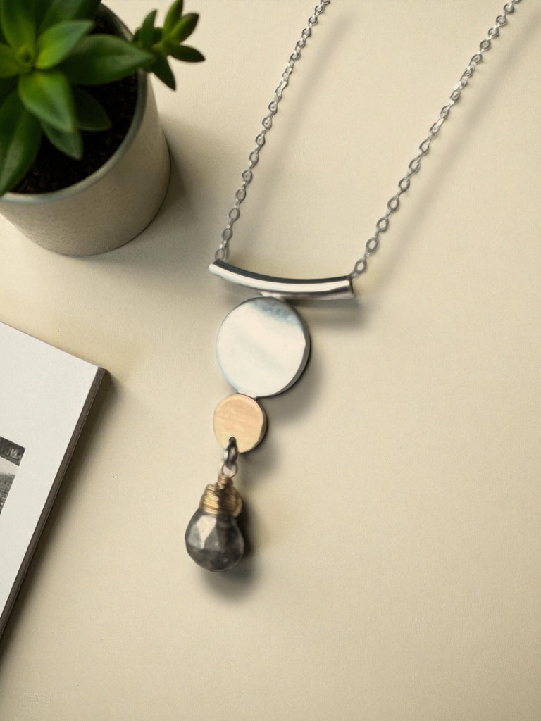 Bronwyn Mixed Metal Disc Necklace