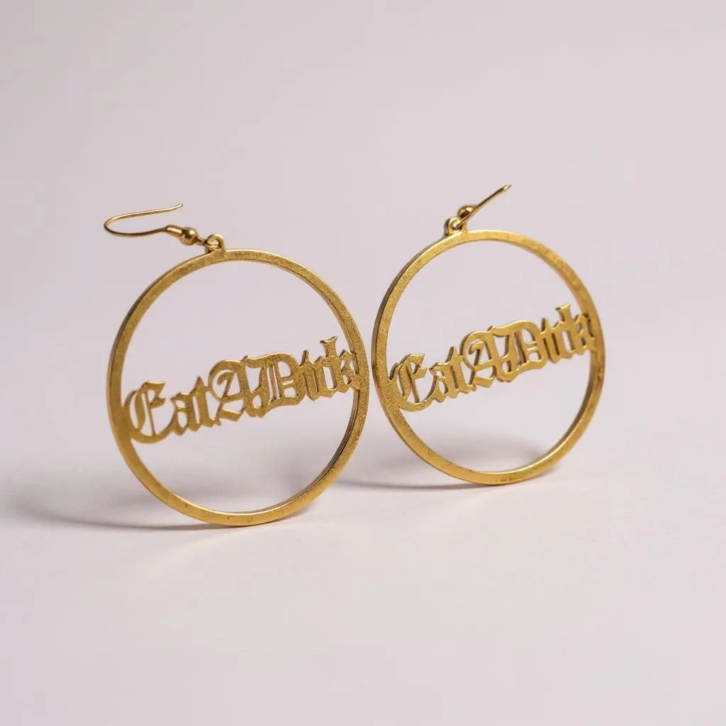 Eat a Dick Old English Hoop Earrings