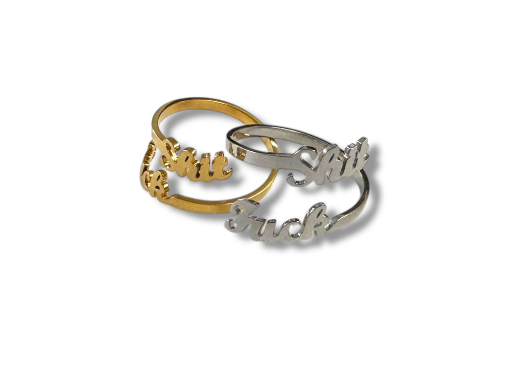 Shit Fuck Wrap Adjustable Ring
