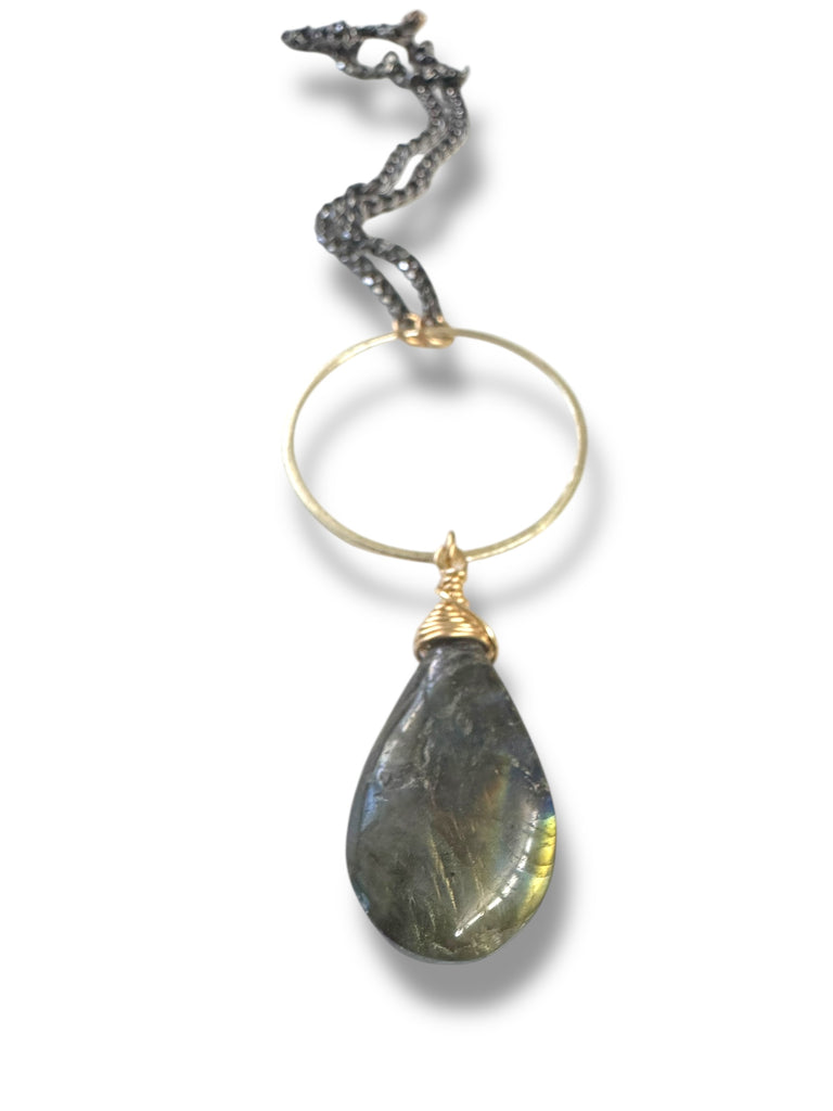 Georgette Labradorite Drop Necklace