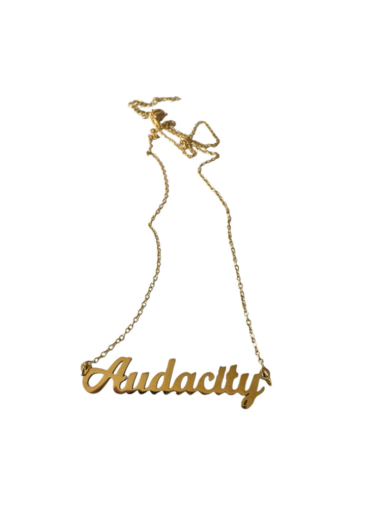 Audacity Nameplate cursive necklace
