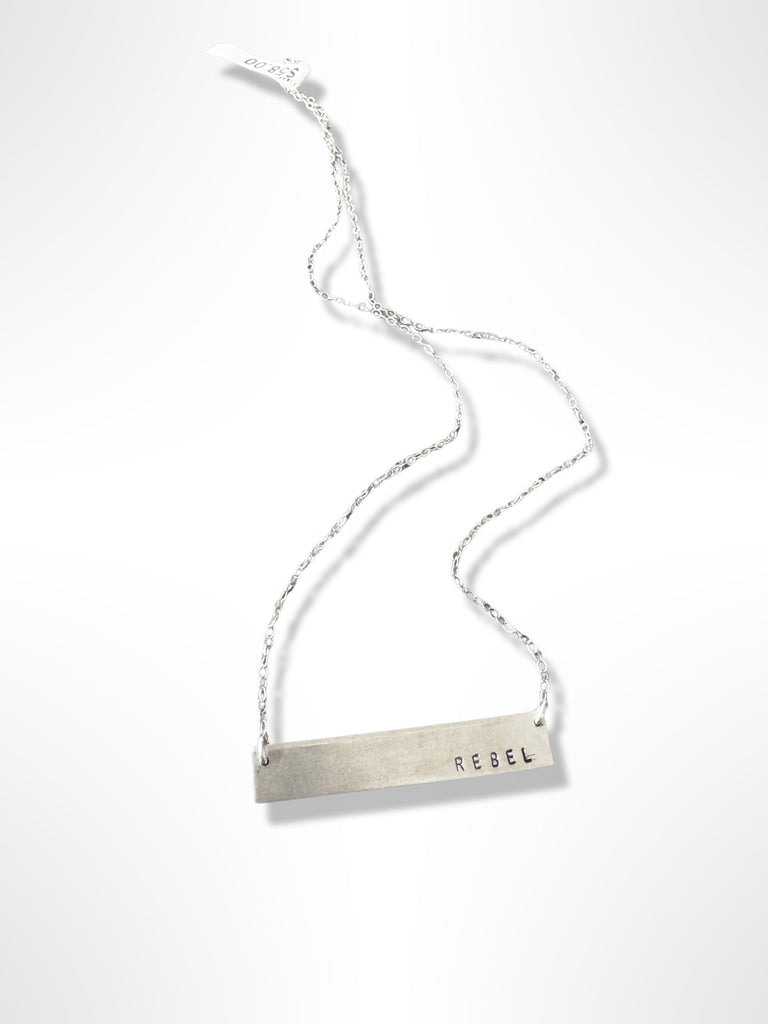 Rebel sterling bar necklace (overstock)