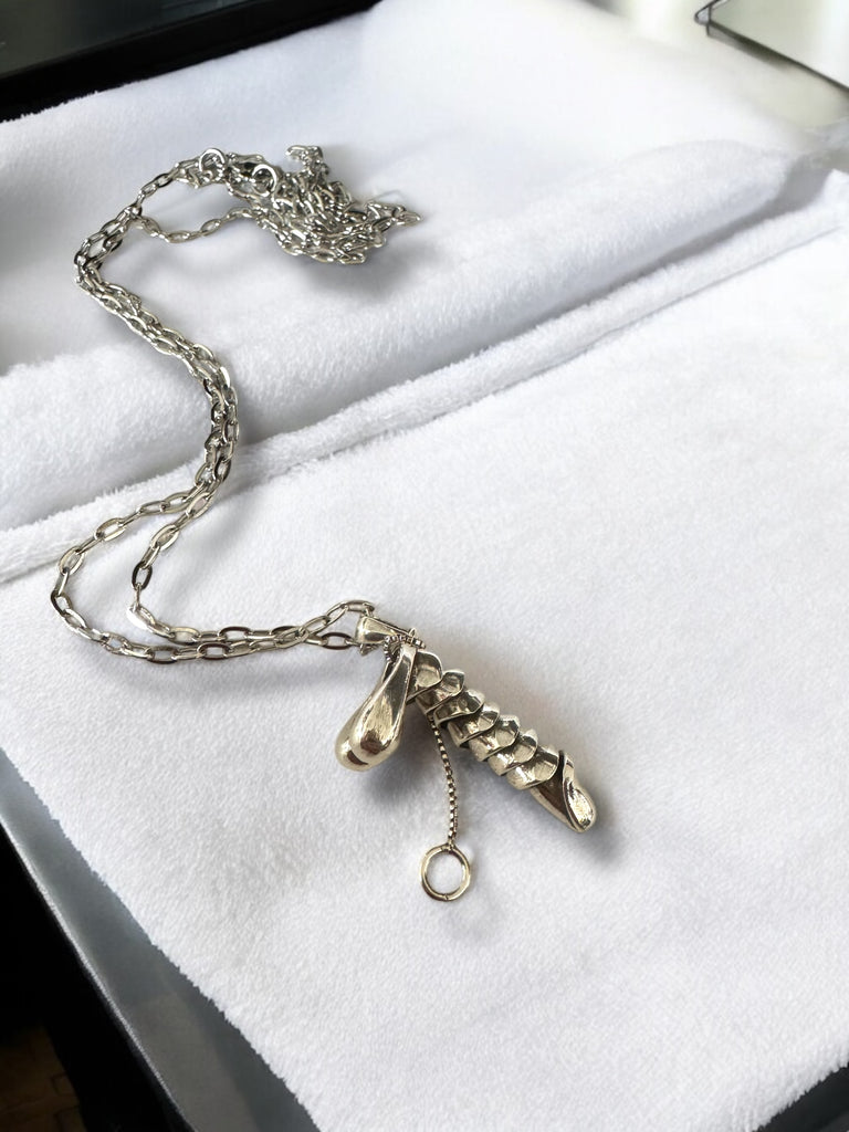 Sterling Silver Interactive Penis Necklace