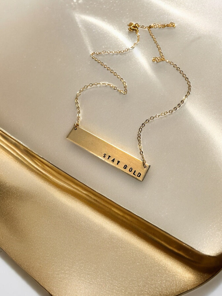 Stay Gold Bar Necklace