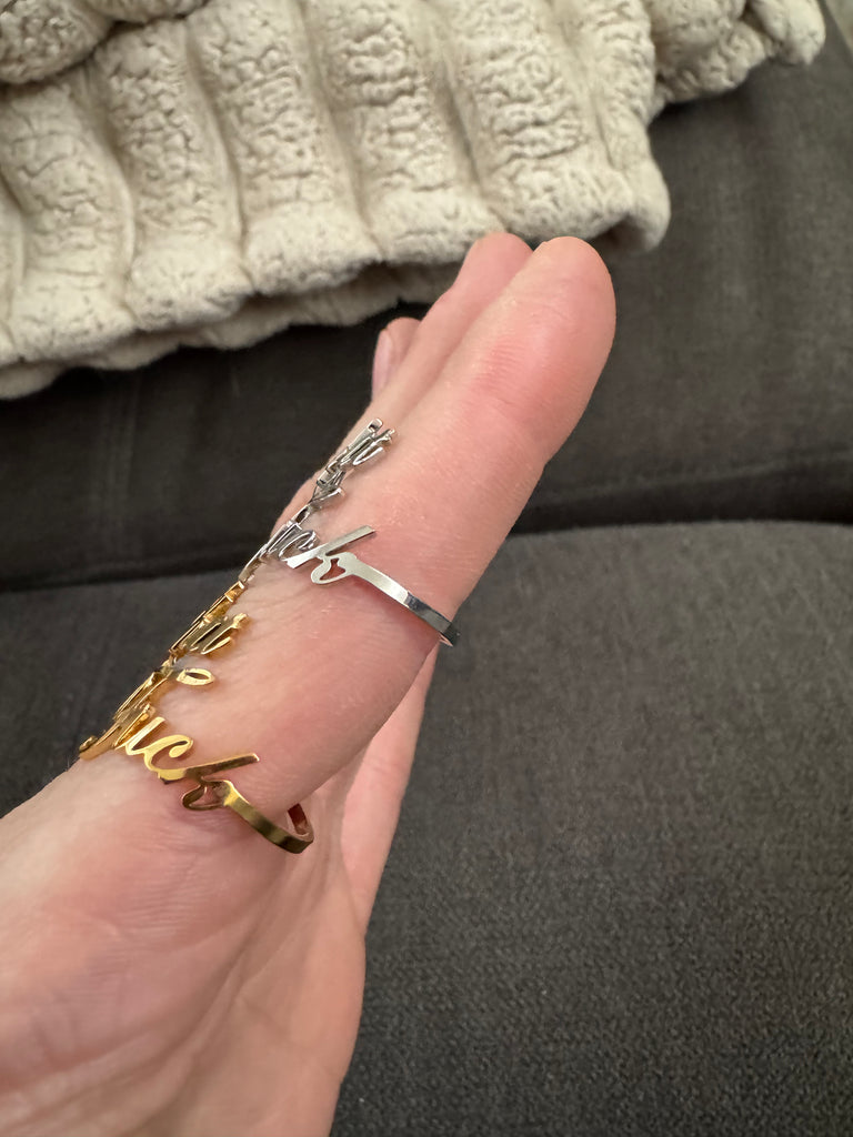 Shit Fuck Wrap Adjustable Ring