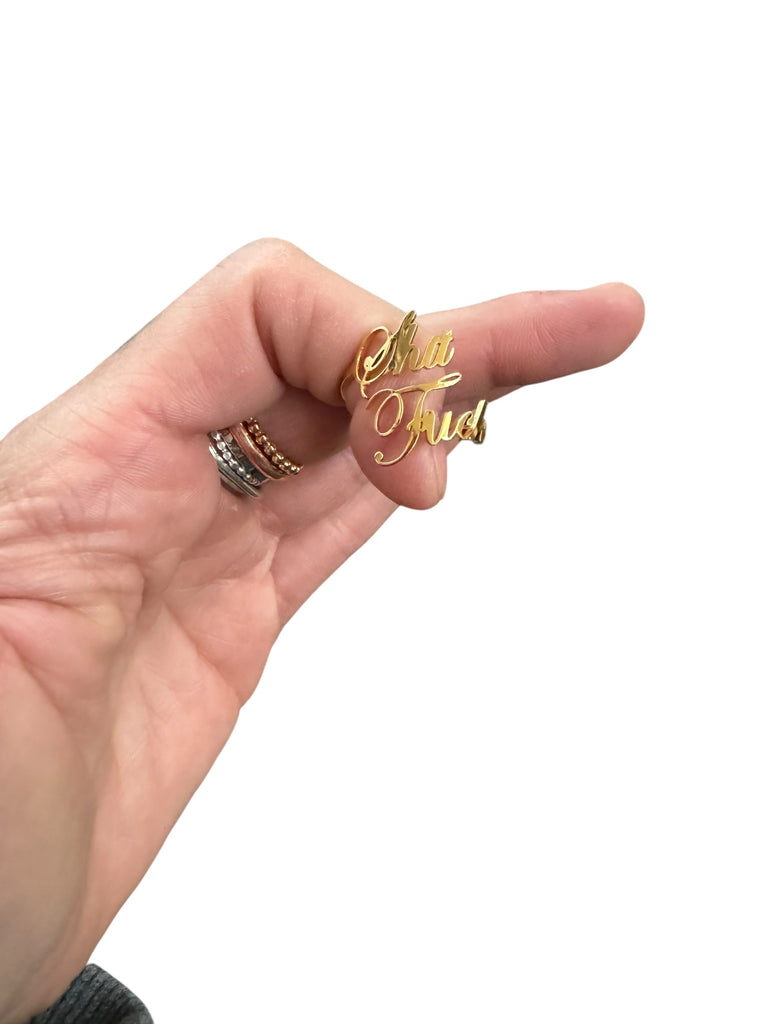 Shit Fuck Wrap Adjustable Ring