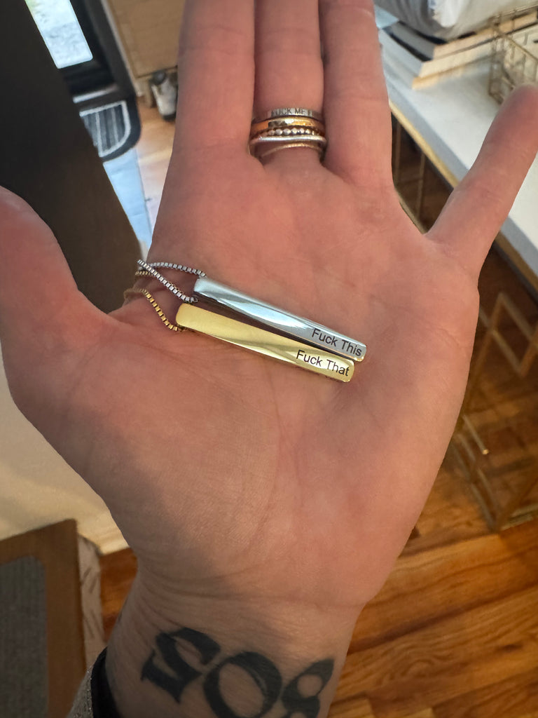All The Fucks Four Sided Necklace