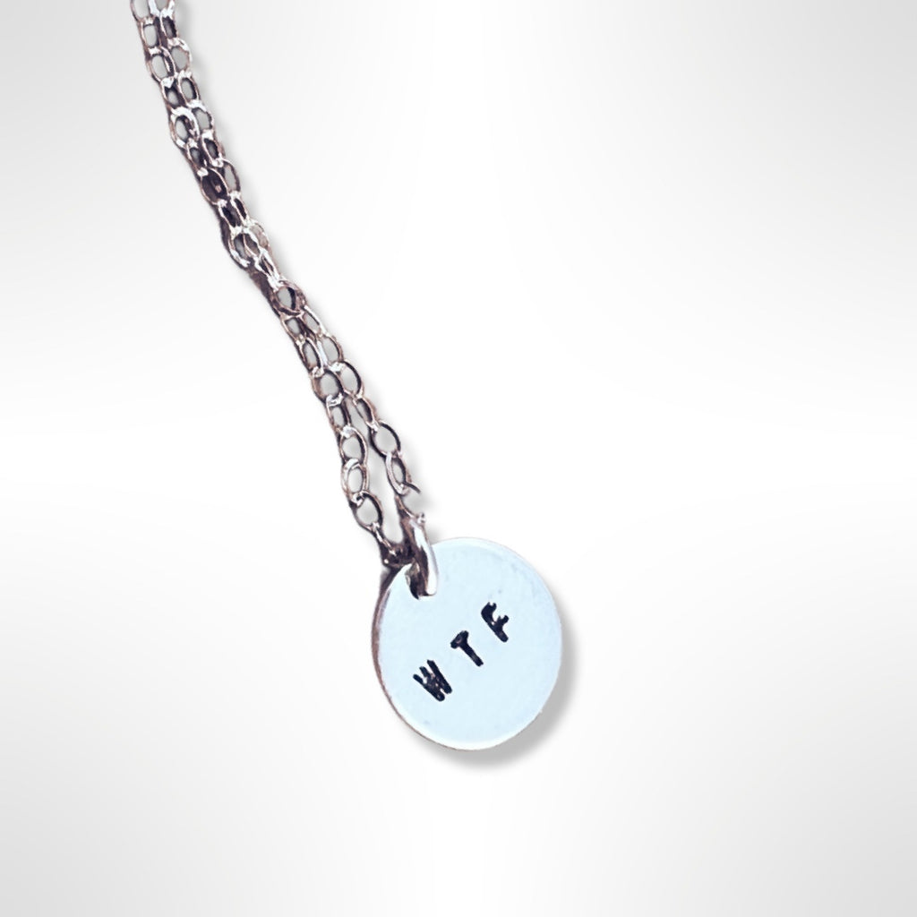 WTF or OMG Circle Charm Necklace