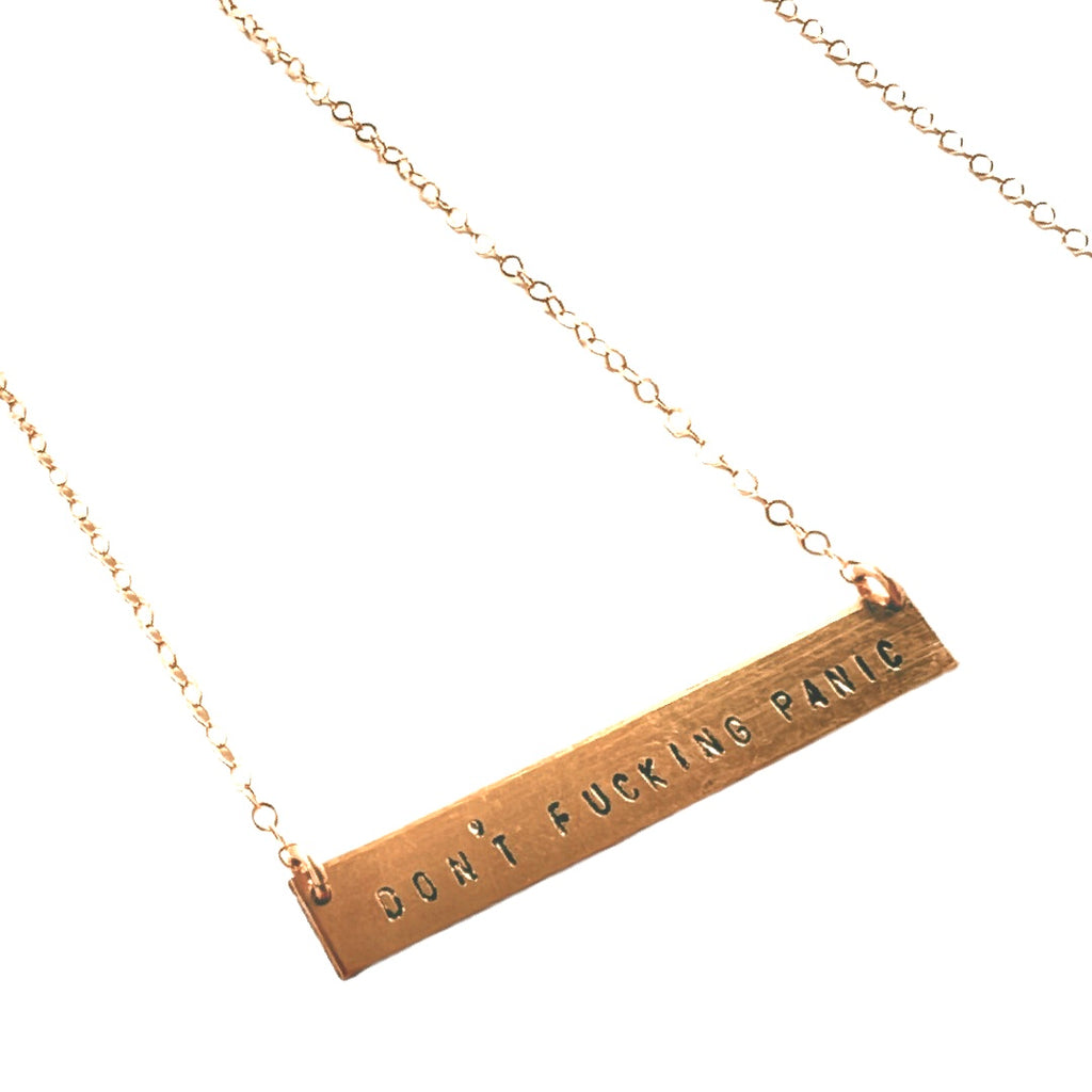 Don’t Fucking Panic Bar Necklace