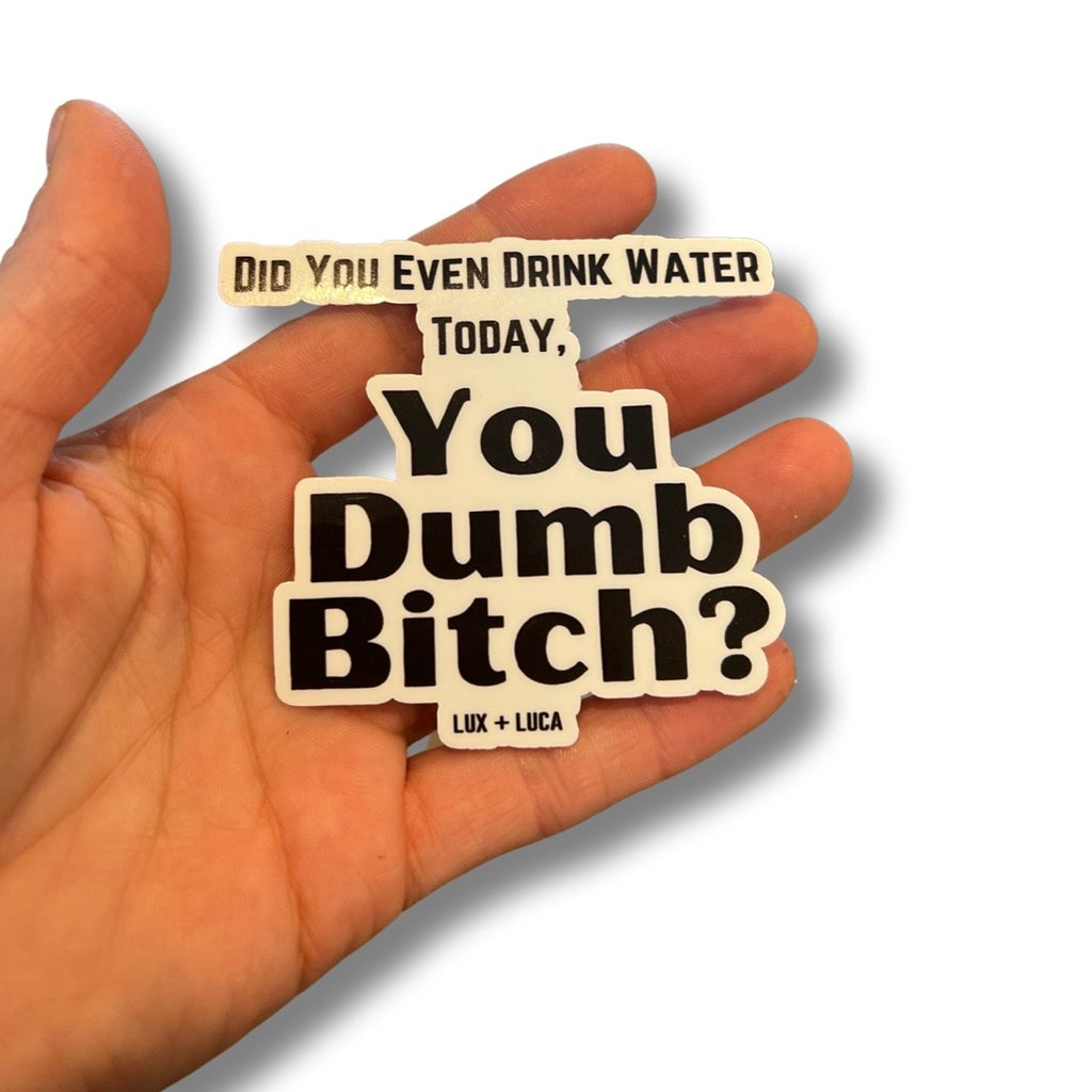 Did You Even Drink Water Today, You Dumb Bitch Vinyl Sticker