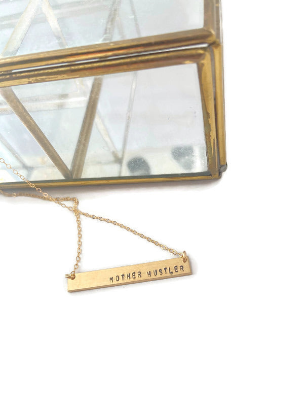 Mother Hustler Bar Necklace